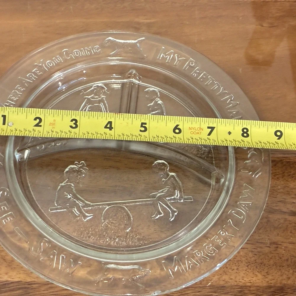 Vintage Indiana Depression Glass Mother Goose Plate Margery Daw My Pretty Maid